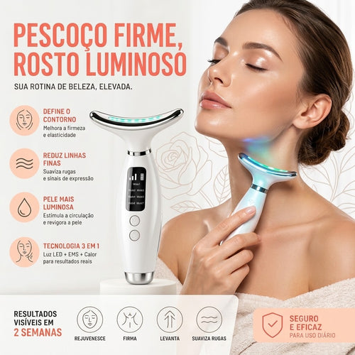 Massageador Facial LED Lift - Fototerapia e Lifting Facial